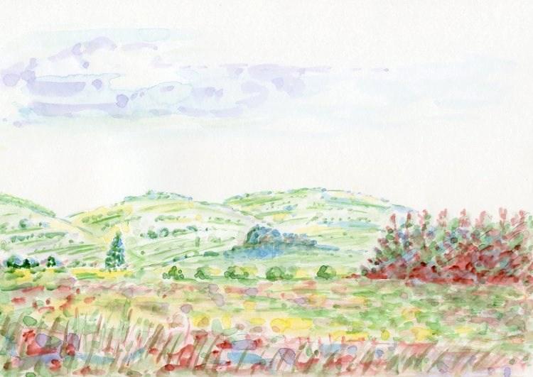 Hohe Rhn, Aquarell