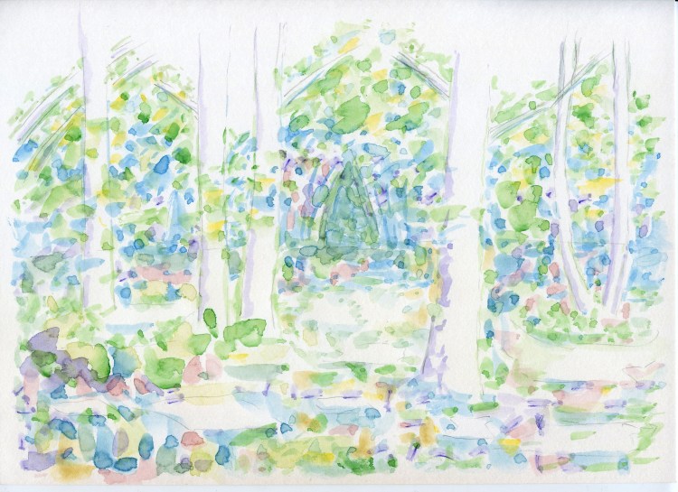 Waldweg1, Aquarell