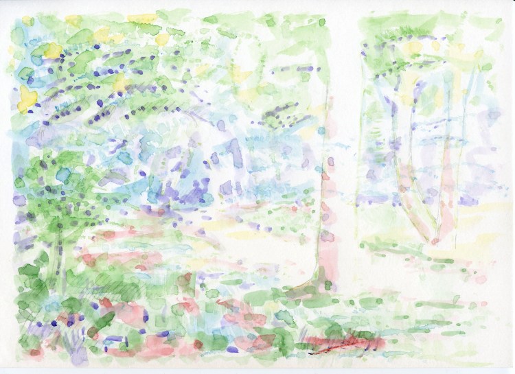 Waldweg2, Aquarell