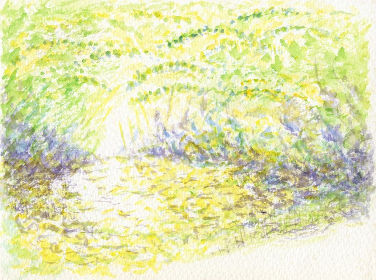 Waldweg3, Aquarell