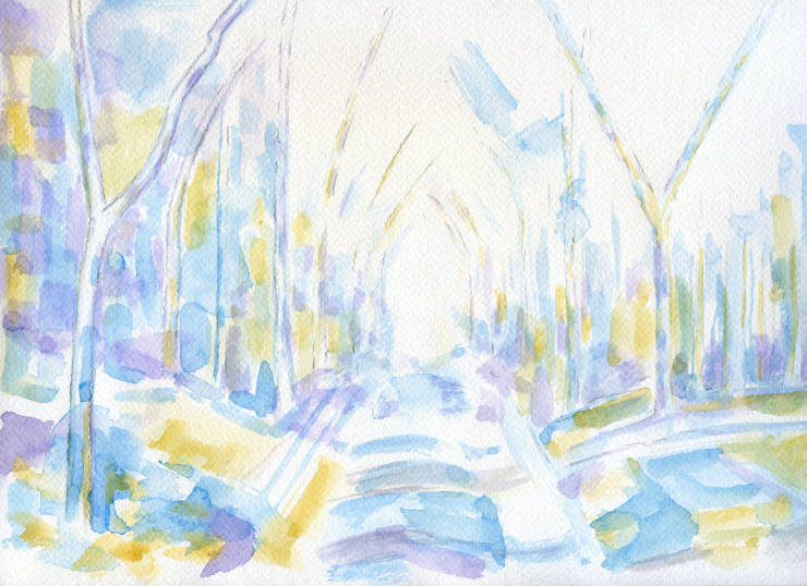 Waldweg 4, Aquarell